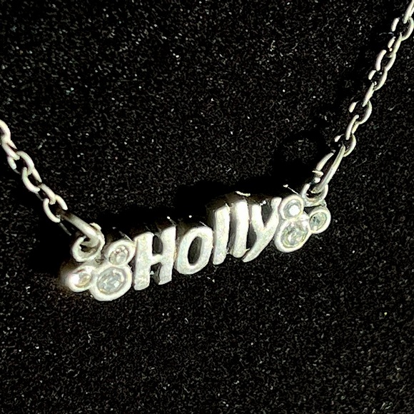 Vintage Disney park Mickey Mouse ankle Bracelet Holly Disney store name plate - Picture 5 of 12